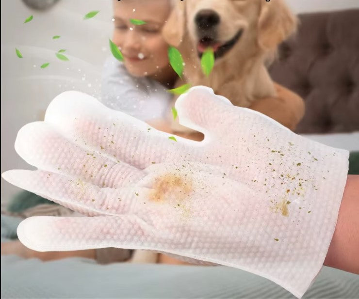 Luva Umedecida para Pets - Banho a Seco e Pele Hidratada